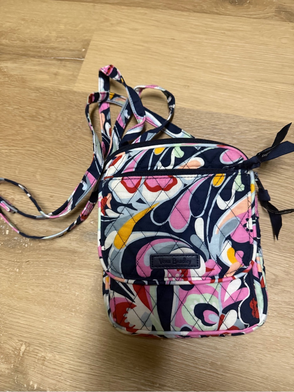 Vera Bradley Navy Multicolor Quilted Floral Crossbody